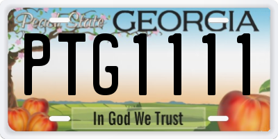 GA license plate PTG1111