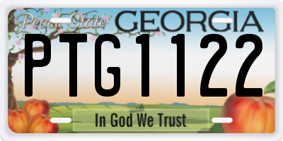 GA license plate PTG1122