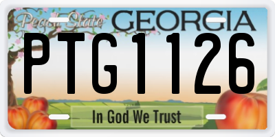 GA license plate PTG1126