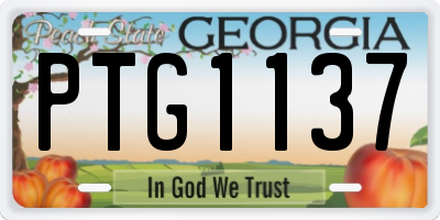 GA license plate PTG1137