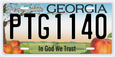 GA license plate PTG1140