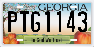GA license plate PTG1143