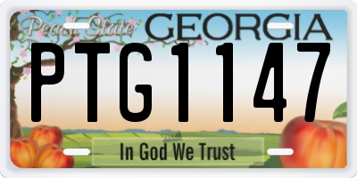 GA license plate PTG1147