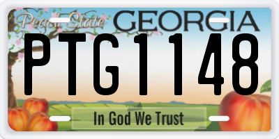 GA license plate PTG1148