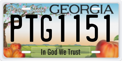 GA license plate PTG1151