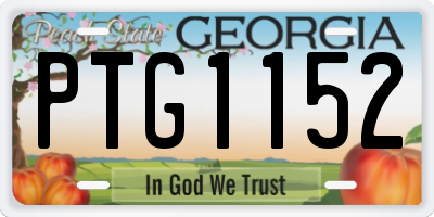 GA license plate PTG1152