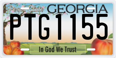 GA license plate PTG1155