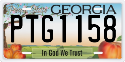 GA license plate PTG1158