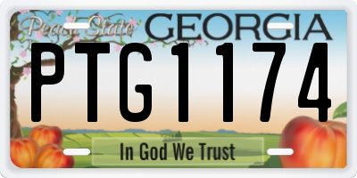 GA license plate PTG1174