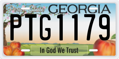 GA license plate PTG1179