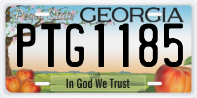 GA license plate PTG1185