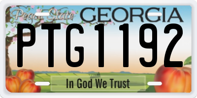 GA license plate PTG1192