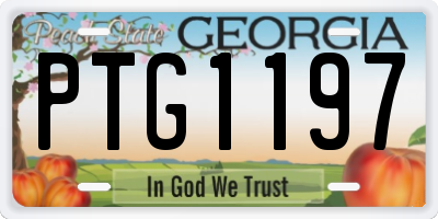 GA license plate PTG1197