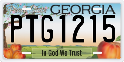 GA license plate PTG1215