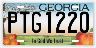 GA license plate PTG1220