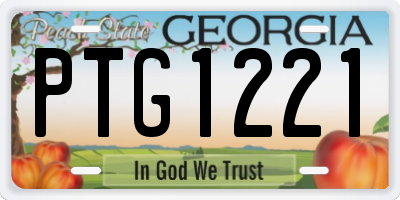GA license plate PTG1221