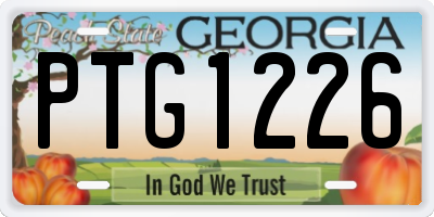 GA license plate PTG1226