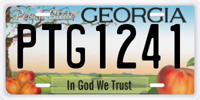 GA license plate PTG1241