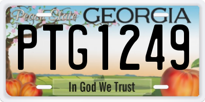 GA license plate PTG1249