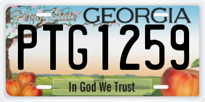 GA license plate PTG1259