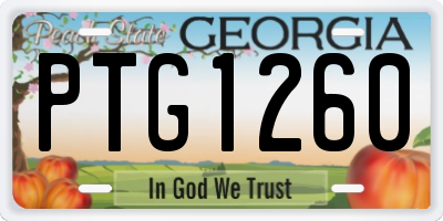GA license plate PTG1260