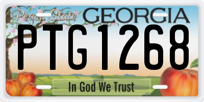 GA license plate PTG1268
