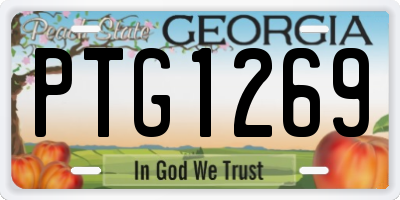 GA license plate PTG1269