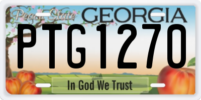 GA license plate PTG1270