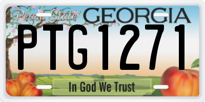 GA license plate PTG1271