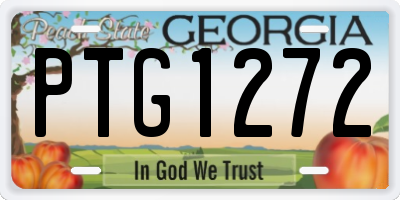 GA license plate PTG1272
