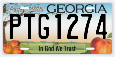 GA license plate PTG1274