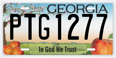 GA license plate PTG1277