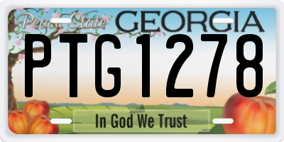 GA license plate PTG1278
