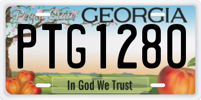 GA license plate PTG1280