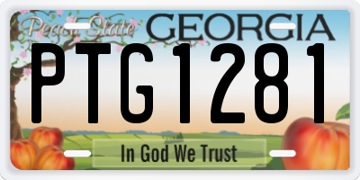 GA license plate PTG1281