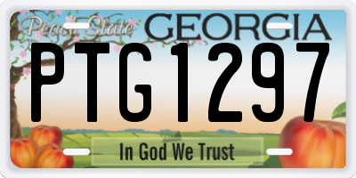 GA license plate PTG1297