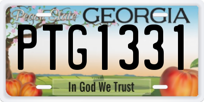 GA license plate PTG1331