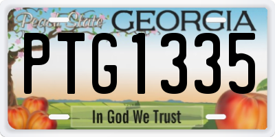 GA license plate PTG1335