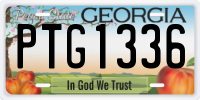 GA license plate PTG1336