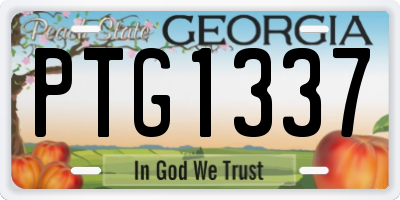 GA license plate PTG1337