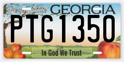 GA license plate PTG1350