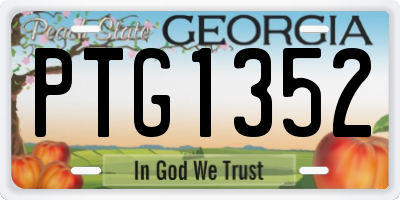GA license plate PTG1352