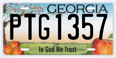 GA license plate PTG1357