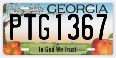 GA license plate PTG1367