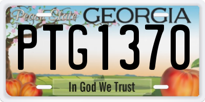 GA license plate PTG1370