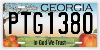 GA license plate PTG1380