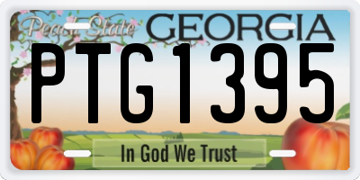 GA license plate PTG1395
