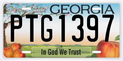GA license plate PTG1397