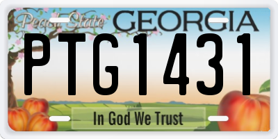 GA license plate PTG1431