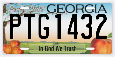 GA license plate PTG1432